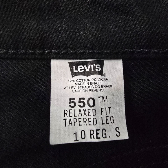 Levi's 550 relaxed tapered jeans black vintage 10 reg womens 4696‎ Brazil - Picture 10 of 12